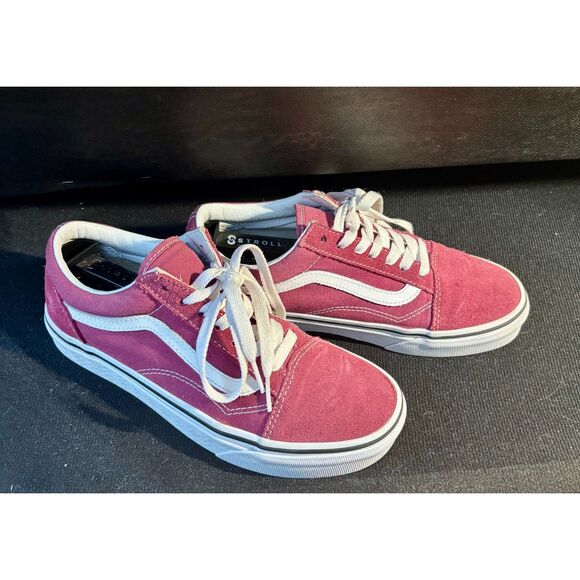 Vans Old Skool Red Suede & Canvas Sneakers – Women’s Size 7 / Men’s 5.5 - Picture 4 of 6